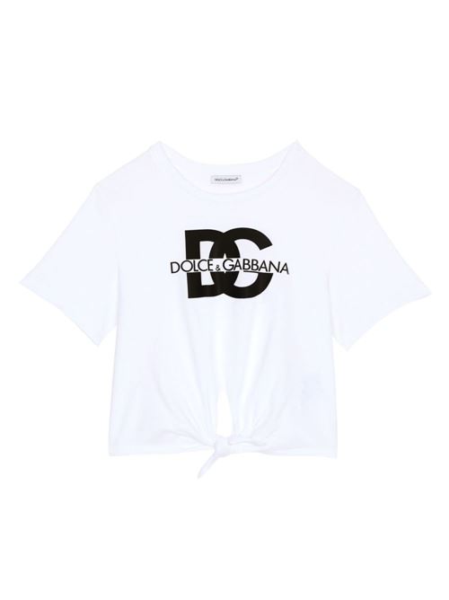 T-shirt bambina maniche corte bianca Dolce & Gabbana Kids | L5JTLPG7L4LW0800